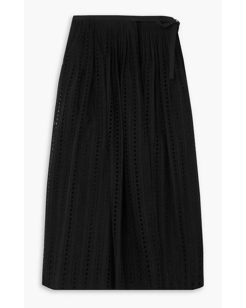 Adam Lippes Broderie anglaise cotton wrap skirt - Black Black