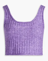 Baum und Pferdgarten Cesya cropped mélange ribbed-knit top - Purple Purple