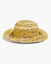 Tory Burch Pleated floral-print cotton sunhat - Yellow Yellow