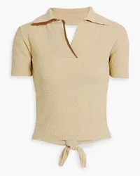 Jacquemus Bagnu open-back cotton-blend terry polo shirt - Neutral Neutral