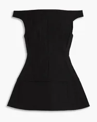 tibi Off-the-shoulder crepe peplum top - Black Black