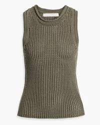 Dion Lee Crochet-knit cotton tank - Green Green