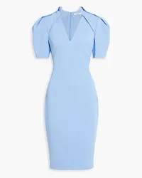 Badgley Mischka Pleated crepe dress - Blue Blue