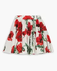 Dolce & Gabbana Tiered floral-print cotton-poplin mini skirt - Red Red