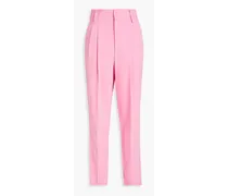 Pleated crepe tapered pants - Pink