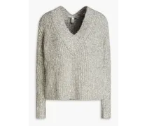Mélange cotton-blend sweater - Gray