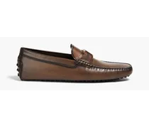 T Timeless leather driving shoes - Brown