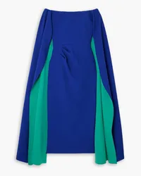 Roksanda Ilincic Guiomar cape-effect off-the-shoulder crepe midi dress - Blue Blue