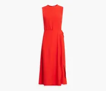 Victoria Beckham Wrap-effect crepe midi dress - Red Red