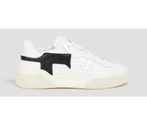 TOD'S Perforated leather sneakers - White White