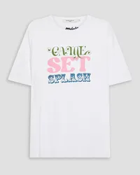 Kitsuné Printed cotton-jersey T-shirt - White White