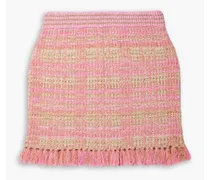 Balsam fringed metallic tweed mini skirt - Pink