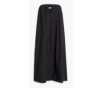 Strapless cotton-poplin midi dress - Black