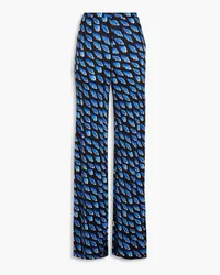 Diane von Furstenberg Holly printed jersey wide-leg pants - Blue Blue