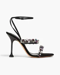 Alexandre Birman Betina crystal-embellished suede sandals - Black Black