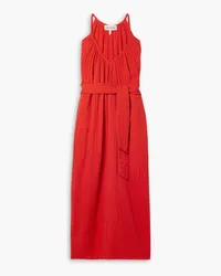 Mara Hoffman Sydney belted cotton-crepon midi dress - Red Red