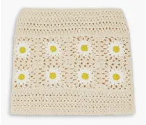 Daisy crocheted cotton mini skirt - Neutral