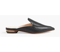 Beya pebbled-leather slippers - Black
