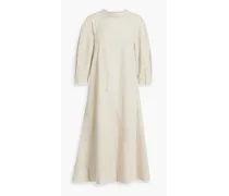 Cotton-blend poplin midi dress - Gray