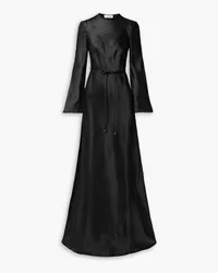 Zimmermann Luminosity belted silk-satin maxi dress - Black Black