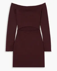 GAUCHERE Off-the-shoulder cutout wool mini dress - Burgundy Burgundy