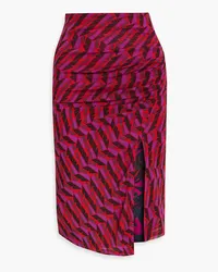 Diane von Furstenberg Dariella reversible printed stretch-mesh skirt - Red Red