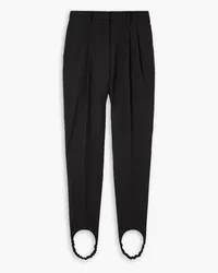 Magda Butrym Pleated wool tapered stirrup pants - Black Black