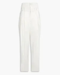 Balmain Pleated silk-satin pants - White White