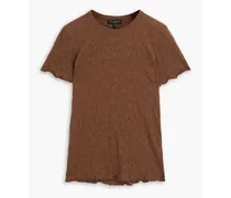 Gemma cotton-blend jacquard T-shirt - Brown