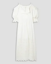 Ulla Johnson Narcisa cold-shoulder broderie anglaise cotton midi dress - White White