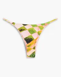 Louisa Ballou Printed low-rise bikini briefs - Pink Pink