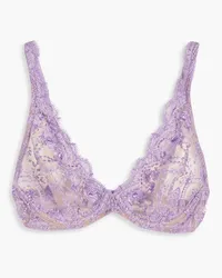 I.D. SARRIERI Embroidered tulle balconette bra - Purple Purple