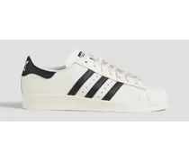 Superstar 82 striped leather sneakers - White
