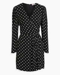 RED Valentino Wrap-effect polka-dot crepe mini dress - Black Black