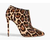 Leopard-print calf hair ankle boots - Animal print