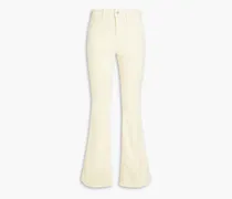 Bell cotton-blend velvet flared pants - Neutral
