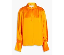 Silk-satin shirt - Orange