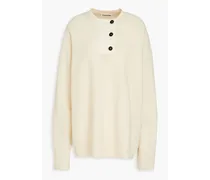 Wool and cotton-blend sweater - Neutral