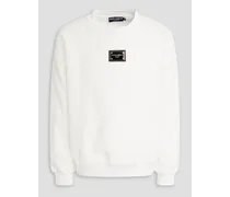 Appliquéd cotton-terry sweatshirt - White