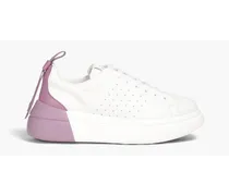 Perforated leather sneakers - Purple