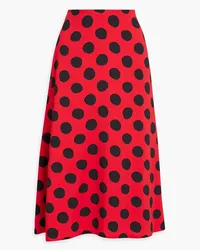 Marni Polka-dot crepe midi skirt - Red Red