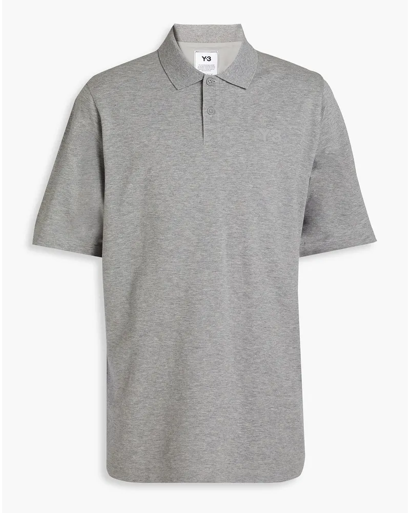 Y-3 Mélange cotton-piqué polo shirt - Gray Gray