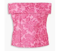 Karin strapless cloqué top - Pink