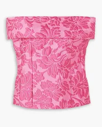 EMILIA WICKSTEAD Karin strapless cloqué top - Pink Pink