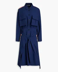 Palm Angels Layered stretch-cotton seersucker midi shirt dress - Blue Blue