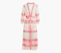 Drew striped open-knit coverup - Pink