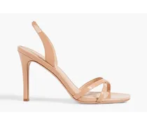 Analita patent-leather slingback sandals - Neutral