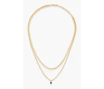 Gold-plated onyx necklace - Metallic