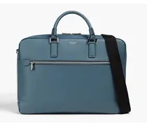 Textured-leather briefcase - Blue