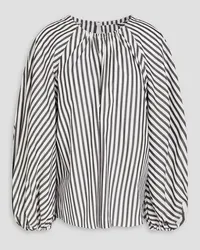 Carolina Herrera New York Striped cotton-poplin top - White White